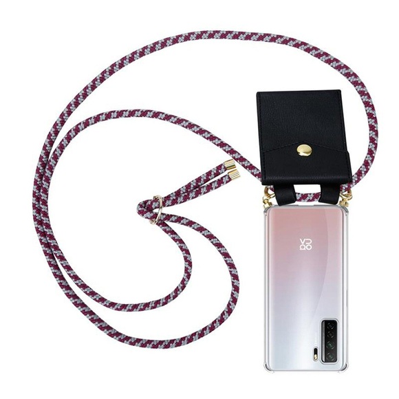 Handy Kette für Huawei NOVA 7 SE Silikon mit Gold Ringen