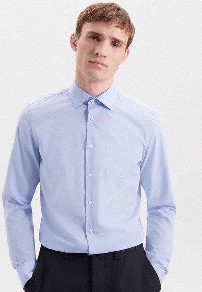 Business Hemd Slim Fit Extra Langer Arm Uni Herren Taubenblau 38