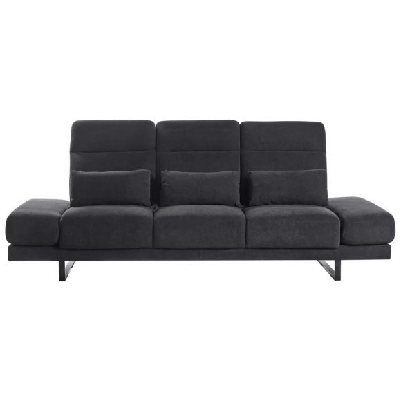 Beliani - 3 Sitzer Sofa aus Stoff Modern IKAST, One Size, Schwarz
