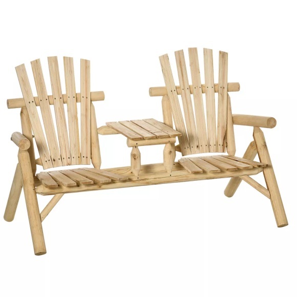 Outsunny - Gartenbank mit Tisch, One Size