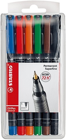 STABILO OHP Pen permanent 0,4mm 841/6 6er Etui