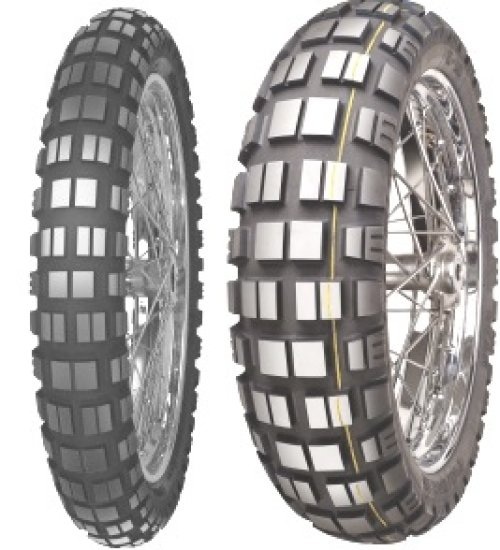 Mitas E-10 ( 140/80B17 TL 69T Hinterrad, M+S Kennung, Rennreifen (Mischung) Dakar, gelb )