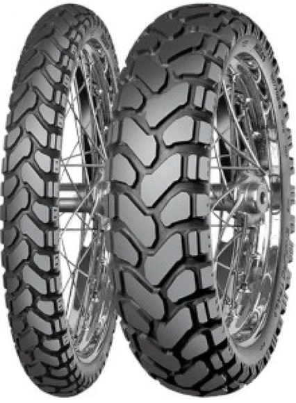 Mitas Enduro Trail + ( 140/80B18 TT/TL 70H roue arrière, Marquage M+S, Composé de caoutchouc Dakar, gelb )
