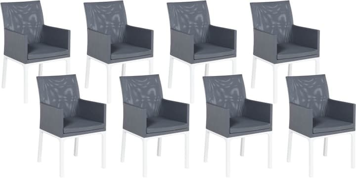 Beliani Gartenstuhl Aluminium grau 8er Set BACOLI