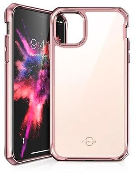 ITSkins - iPhone 11 Pro Max Hybrid Glass Schutz Hardcase Hülle (Fallschutz 2 Meter) - Roségold