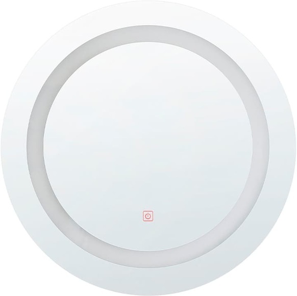 Beliani Badspiegel mit LED-Beleuchtung rund 58 x 58 cm SELUNE