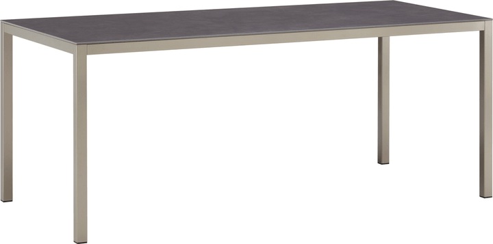 LOCARNO, 180 cm, Gestell Polar Silber, Platte Keramik Gartentisch