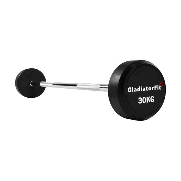 GladiatorFit Langhantel Gummi : 30 KG Langhantel