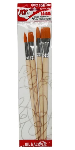 Pebeo 4 Pinsel für Oel & Acryl