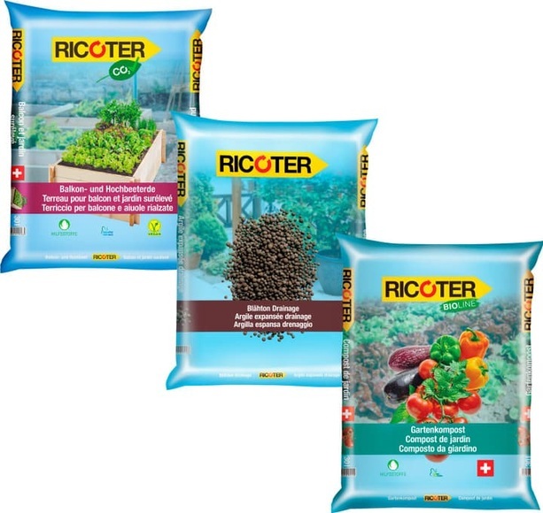 Ricoter Hochbeet-Set Erde, 12 Sack Spezialerde