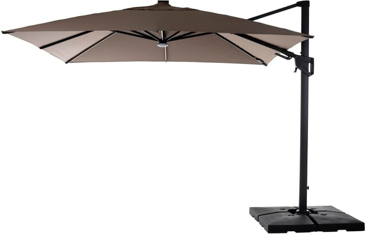 COCON Sonnenschirm mit LED, 300 x 300 cm, hängend, Taupe