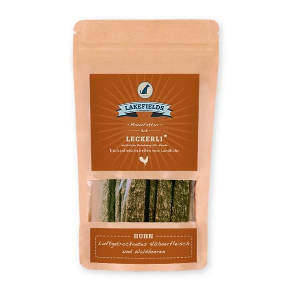 Lakefields Trockenfleischstreifen Huhn, 150 g Hundeleckerli