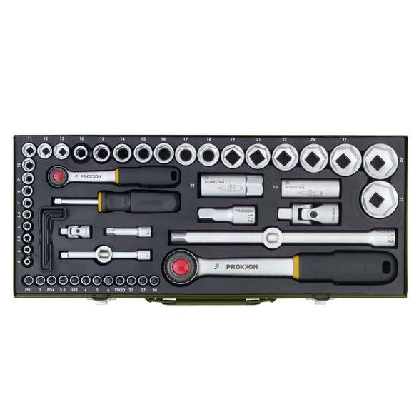 Proxxon Industrial Steckschlüsselsatz metrisch 1/4 (6.3 mm), 1/2 (12.5 mm) 56teilig 23040