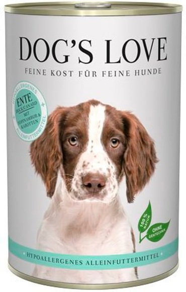 Dog's Love Nassfutter Menü Hypoallergen Ente mit Topinambur und Karotte