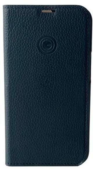 Mike Galeli - iPhone 14 Echtleder Book Case Tasche Flip Cover Hand Made (MARCIP14-M01) - Schwarz