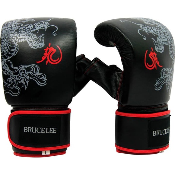 Tunturi - BRUCE LEE - Sack- und Kampftrainingshandschuhe Schwarz mit Rot L