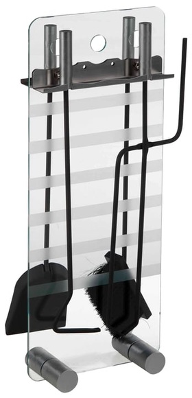 Alpertec Kamingarnitur 4-teilig, Glas