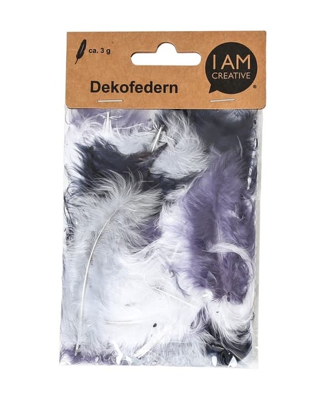 Dekofedern, Federn für Dekorationen und zum Basteln, Schwarz & Weiss-Mix, 5 - 8 cm, ca. 3 g