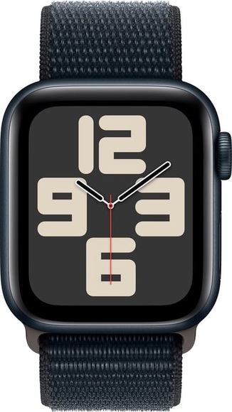 APPLE Watch SE (GPS) 44 mm - Smartwatch (Stufenlos verstellbar, Textil (Carbon Neutral), Mitternacht/Mitternacht)
