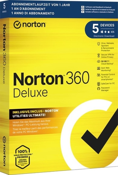 Norton 360 Deluxe + Utilities Ultimate for 5 Devices Physisch (Box)