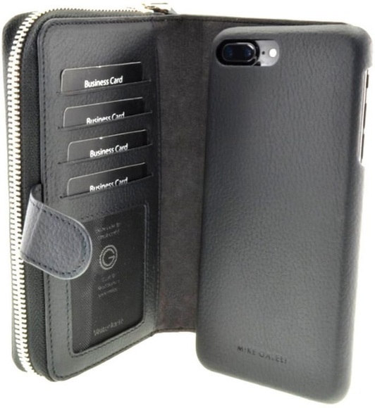 Mike Galeli - iPhone Xs / X Alma 2in1 Fashion Wallet Echtleder Portemonnaie + Hülle (ALMAIPX-M01) - Schwarz