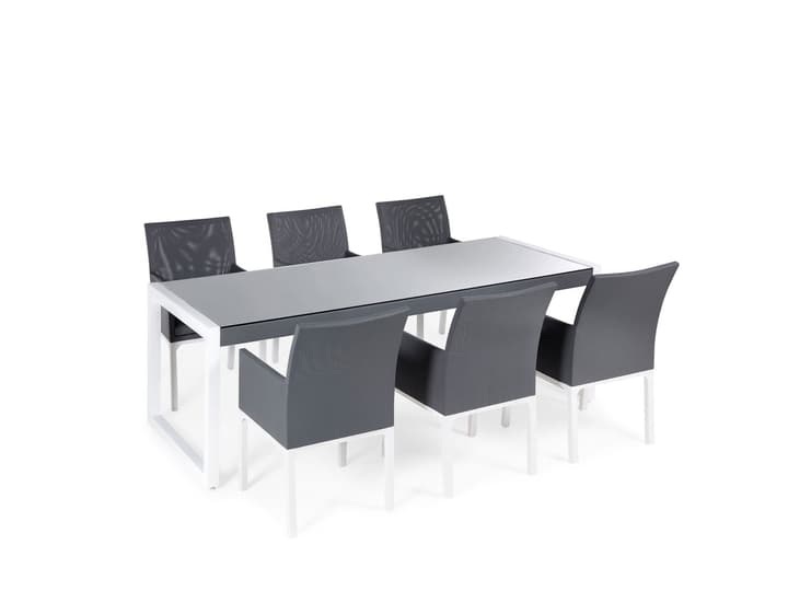 Gartenmöbel Set Aluminium grau 6-Sitzer