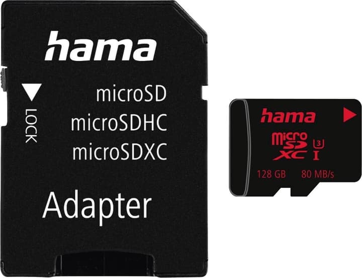 Hama microSDXC 128Gb UHS Speed C3 Uhs-I 80Mb / s + Adapter Foto SD-Karte