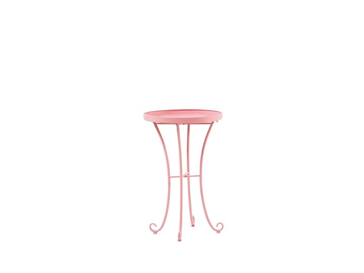 Beistelltisch rosa Metall 40 cm rund CAV