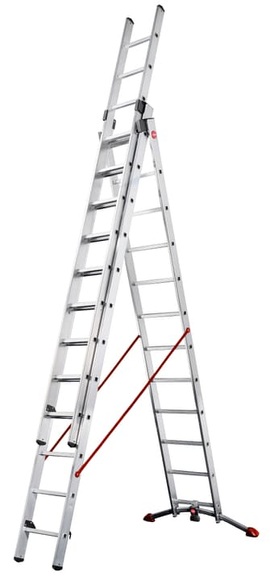 Hailo S100 ProfiLOT 9312-507 Aluminium Mehrzweckleiter Arbeitshöhe (max.): 9 m Silber, Rot, Schwarz 29.2 kg