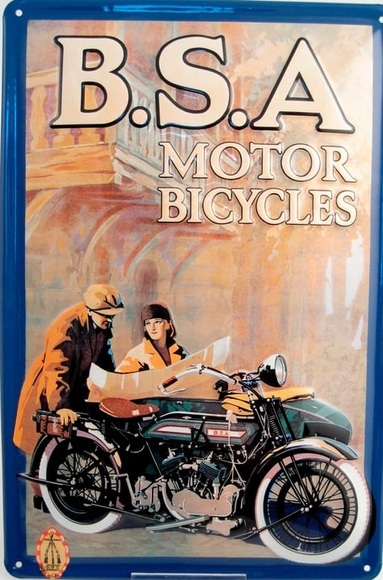 Werbe-Blechschild BSA