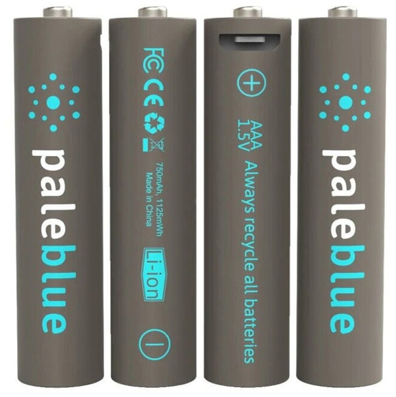 Pale Blue AAA USB Rechargeable Smart Batteries Akku Batterie