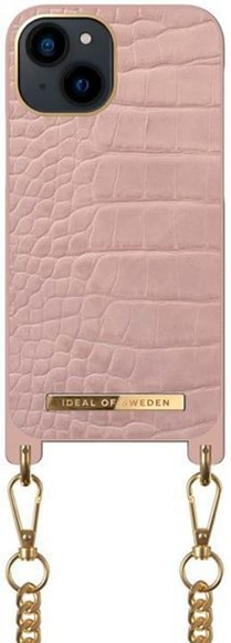 iDeal of Sweden - iPhone 13 Mini Necklace Case Hardcase Hülle + Handykette (IDNCSS20-I2154-211) - Misty Rose Croco