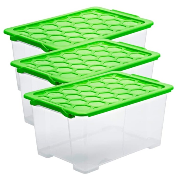 Rotho 3er-Set Evo Safe Keeping 44 l Aufbewahrungsbox