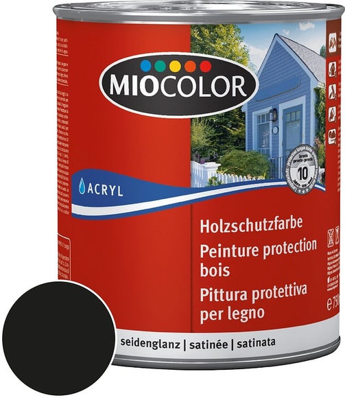 Miocolor Holzschutzfarbe Schwarz 750 ml
