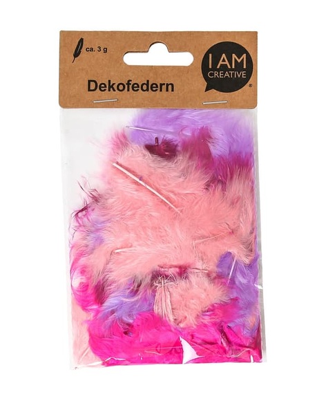 Dekofedern, Federn für Dekorationen und zum Basteln, Rosa-Mix, 5 - 8 cm, ca. 3 g
