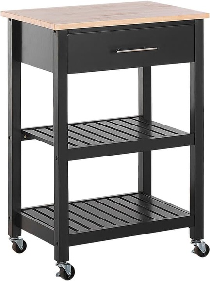 Beliani Servierwagen schwarz FOGGIA