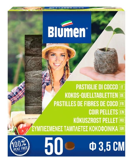 Samen Mauser Quelltabletten Ø 35 mm mit Netz, 50 Stück Kokos-Quelltabletten