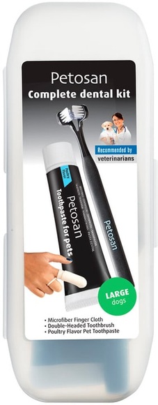 Petosan Zahnpflegeset für kleine Hunde Zahnbürste + Zahnpasta