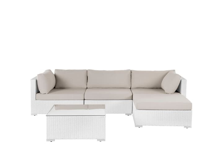 Beliani Lounge Set Rattan weiss 4-Sitzer SANO II