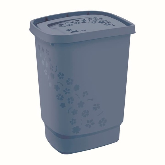 Rotho FLOWERS Wäschesammler 55l mit Deckel