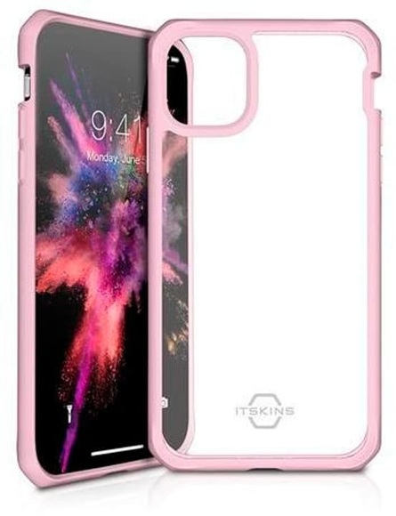 ITSkins - iPhone 11 Hybrid Solid Schutz Hardcase Hülle (Fallschutz 2 Meter) - Transparent / Rosa