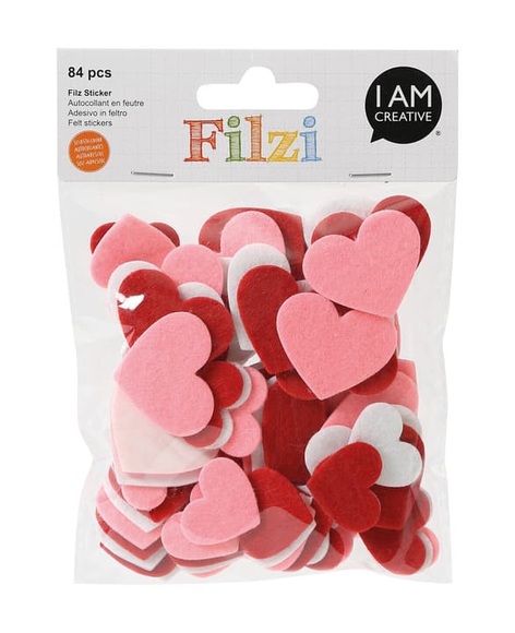 I Am Creative - Motivsticker FILZI Herzen 84 Stück
