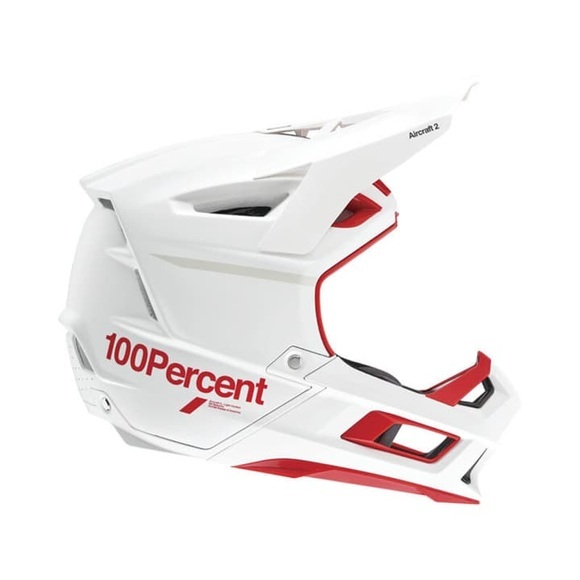 100% Aircraft DH Carbon Helm rot/weiß 2021 L | 59-60cm Downhill Helme
