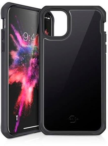 ITSkins - iPhone 11 Pro Max Hybrid Glass Schutz Hardcase Hülle (Fallschutz 2 Meter) - Schwarz