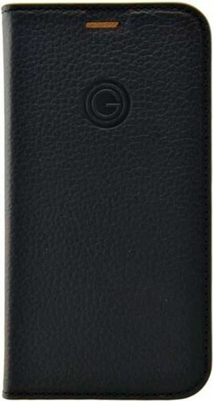 Mike Galeli - iPhone 12 Mini Echtleder Book Case Tasche Flip Cover - Schwarz