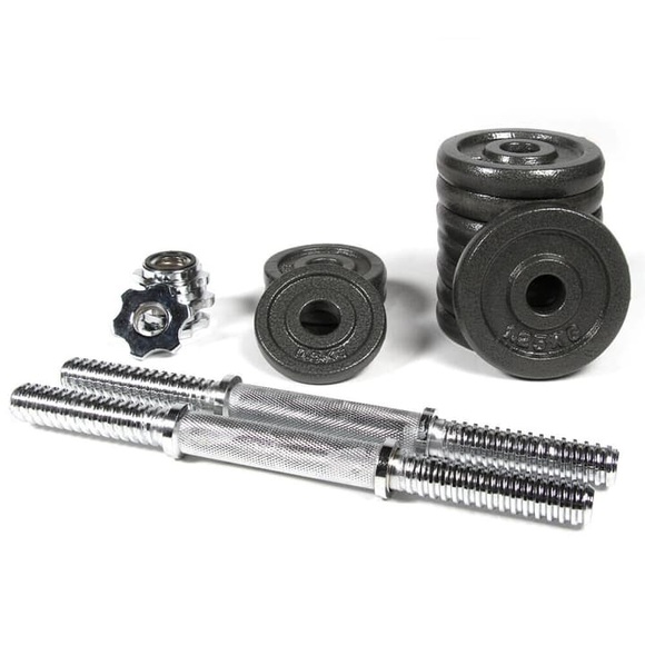 GladiatorFit Kit / Set Hantelscheiben 15kg und verchromte Stangen Ø 25mm Set Hantelscheiben