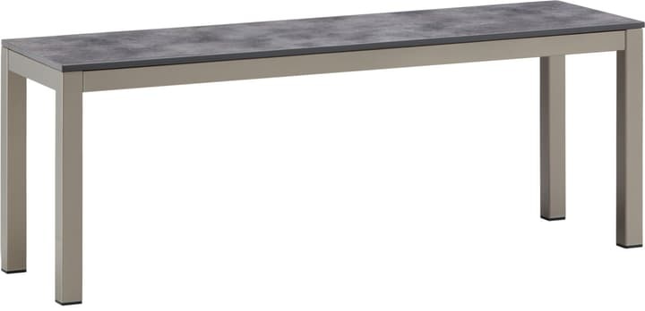 LOCARNO, 140 cm, Gestell Polar Silber, Platte HPL Gartenbank