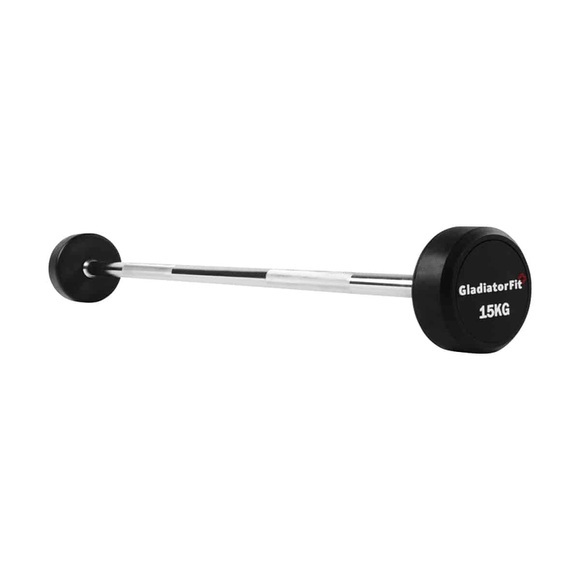 GladiatorFit Langhantel Gummi : 15 KG Langhantel