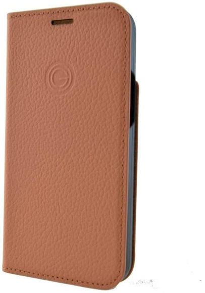 Mike Galeli - iPhone 12 Mini Echtleder Book Case Tasche Flip Cover Hand Made (MARCIP12_5.4-M14) - Beige