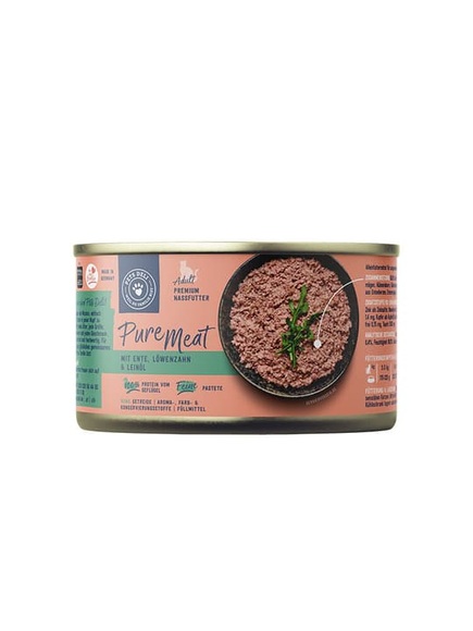 Pets Deli Pure Meat Ente, 200g mit Huhn, Löwenzahn, Leinöl Nassfutter